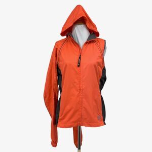 Novara Jacket Womens S Small Coral Conversion Zip Up Vented Hooded Cycling Vest